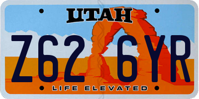UT license plate Z626YR