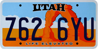 UT license plate Z626YU