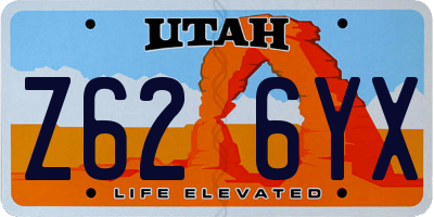 UT license plate Z626YX
