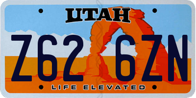 UT license plate Z626ZN