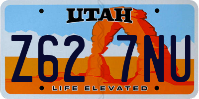 UT license plate Z627NU