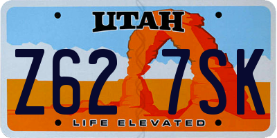 UT license plate Z627SK