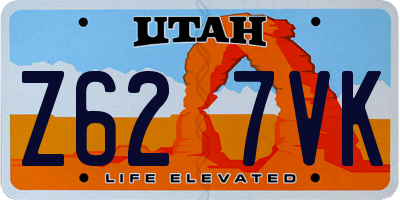 UT license plate Z627VK