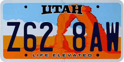 UT license plate Z628AW