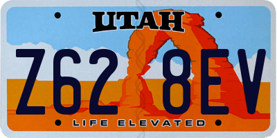 UT license plate Z628EV