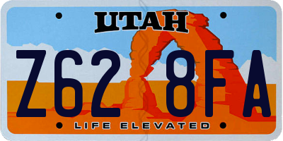 UT license plate Z628FA