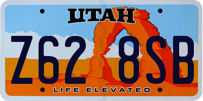 UT license plate Z628SB