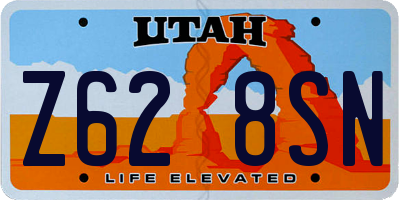 UT license plate Z628SN