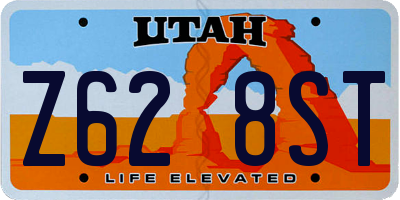 UT license plate Z628ST