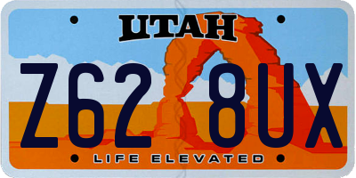 UT license plate Z628UX