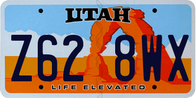 UT license plate Z628WX
