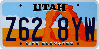 UT license plate Z628YW