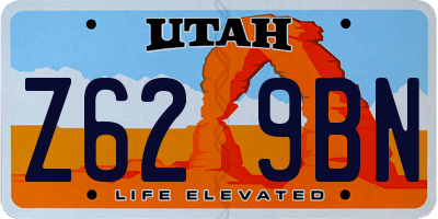 UT license plate Z629BN