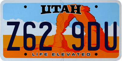 UT license plate Z629DU