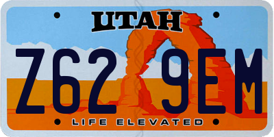 UT license plate Z629EM