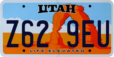 UT license plate Z629EU