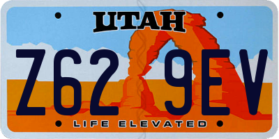 UT license plate Z629EV
