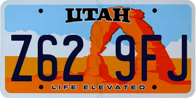 UT license plate Z629FJ