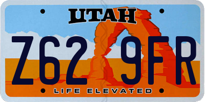 UT license plate Z629FR