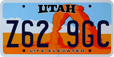 UT license plate Z629GC