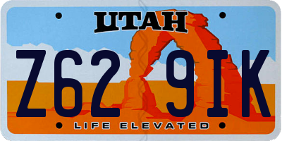 UT license plate Z629IK