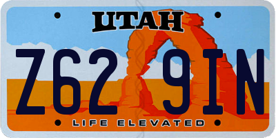 UT license plate Z629IN