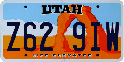 UT license plate Z629IW