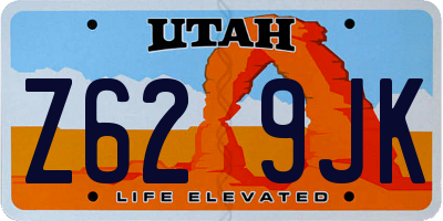 UT license plate Z629JK