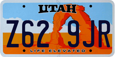 UT license plate Z629JR