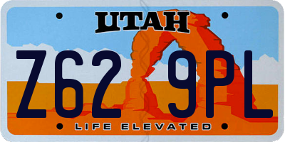UT license plate Z629PL