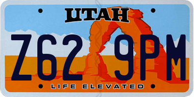 UT license plate Z629PM