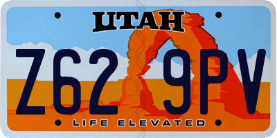 UT license plate Z629PV