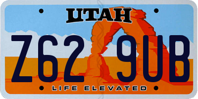 UT license plate Z629UB