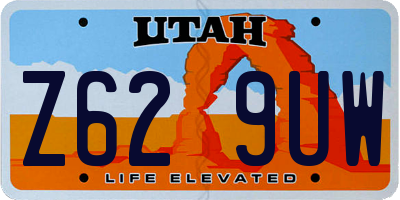 UT license plate Z629UW