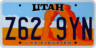 UT license plate Z629YN