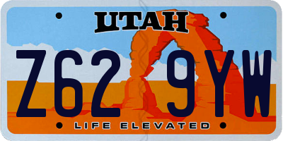 UT license plate Z629YW