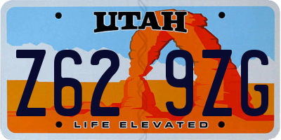 UT license plate Z629ZG