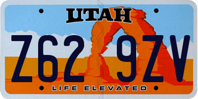 UT license plate Z629ZV