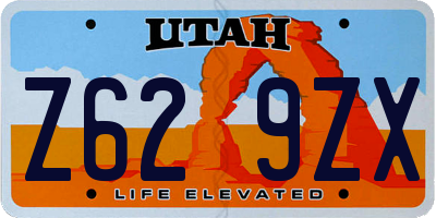 UT license plate Z629ZX