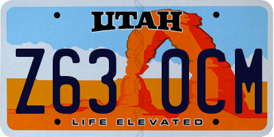 UT license plate Z630CM