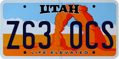 UT license plate Z630CS