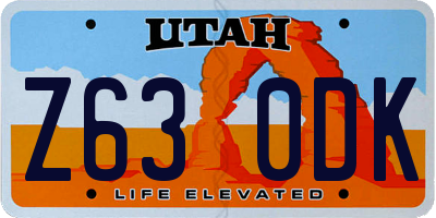 UT license plate Z630DK