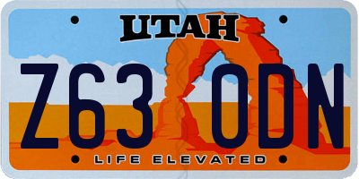 UT license plate Z630DN