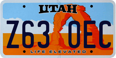 UT license plate Z630EC