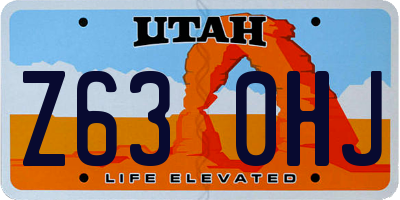 UT license plate Z630HJ