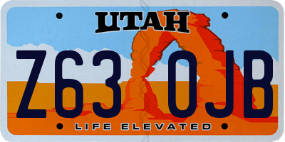 UT license plate Z630JB