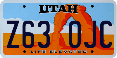 UT license plate Z630JC