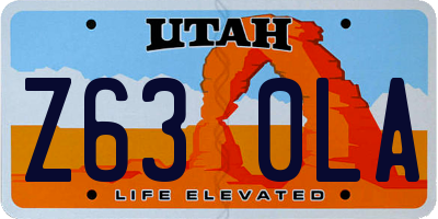 UT license plate Z630LA