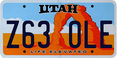 UT license plate Z630LE