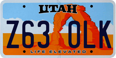 UT license plate Z630LK